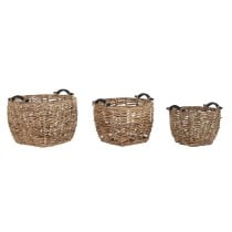 Korb-Set DKD Home Decor natürlich Holz Naturfaser (3 Stücke)