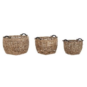 Korb-Set DKD Home Decor natürlich Holz Naturfaser (3 Stücke)