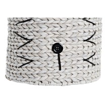 Basket DKD Home Decor White Black Natural Fibre 37 x 37 x 40 cm 4 Kg