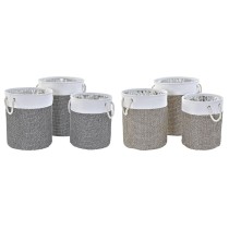 Korb-Set DKD Home Decor Weiß Braun Grau 40 x 40 x 49 cm 4 Kg 3 Stücke (2 Stück)