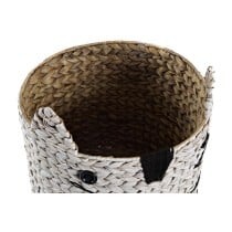 Korb DKD Home Decor Weiß Schwarz Naturfaser 37 x 37 x 40 cm 4 Kg
