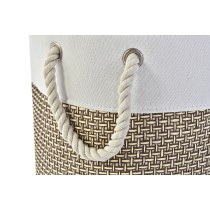 Set de basket DKD Home Decor Blanc Marron Gris 40 x 40 x 49 cm 4 Kg 3 Pièces (2 Unités)