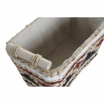 Set de basket DKD Home Decor Blanc Noir Bordeaux Naturel Fibre naturelle 39 x 27 x 24 cm 3 Pièces