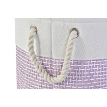 Korb-Set DKD Home Decor Weiß Rosa Lila 40 x 40 x 49 cm 4 Kg 3 Stücke (2 Stück)