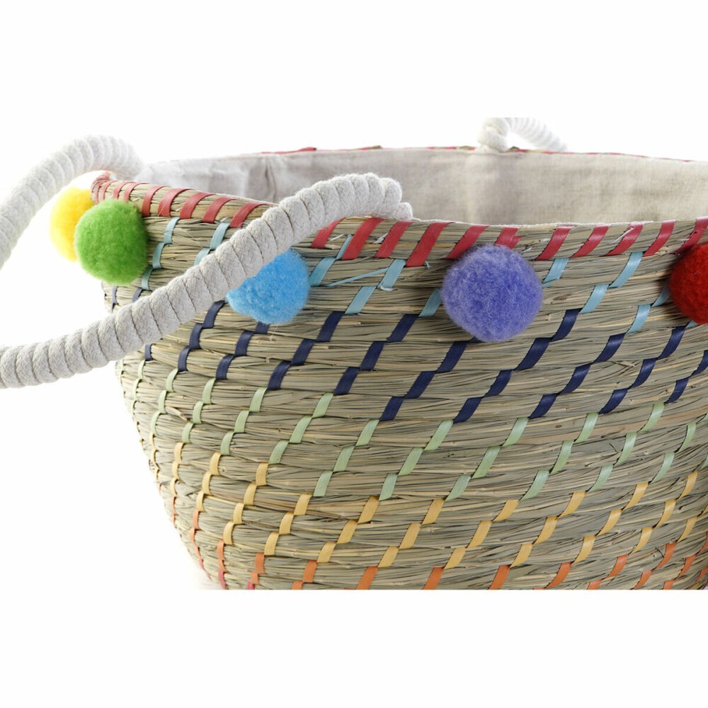 Set de basket DKD Home Decor Pompons Boho 57 x 45 x 42,5 cm