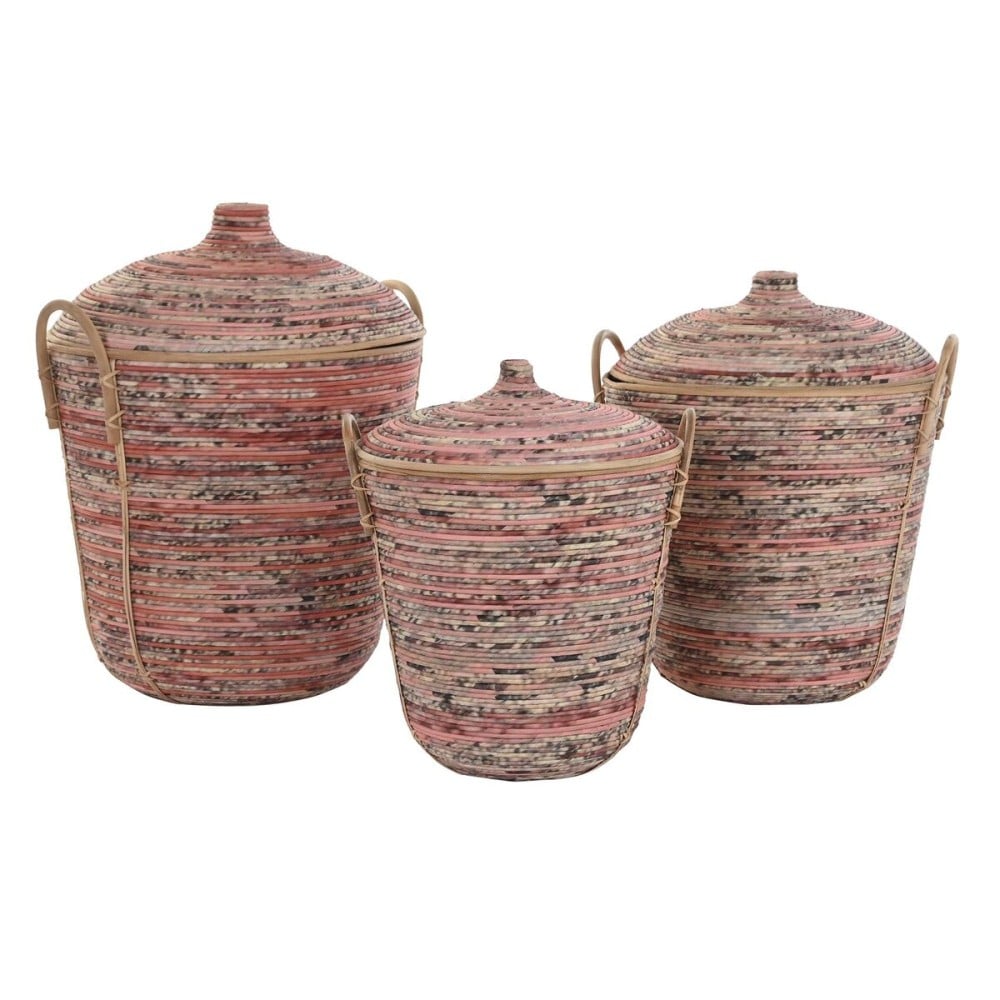 Korb-Set DKD Home Decor Pfirsich natürlich (3 Stücke) (3 Stück)