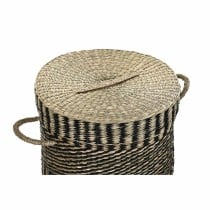 Set de basket DKD Home Decor Noir Naturel Fibre naturelle 4 Kg (3 Pièces) (3 Unités)