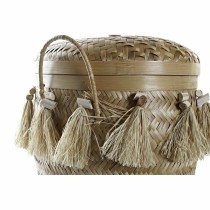 Set de boîtes décoratives DKD Home Decor Blanc Gris Naturel Bambou Frange Boho (3 Pièces)