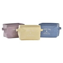 Panier DKD Home Decor Jaune Bleu Bordeaux Toile Moderne 20 x 16 x 15 cm (3 Unités)