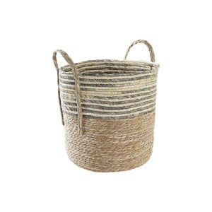 Korb DKD Home Decor Grau Naturfaser (2 Stück) (1 Stück)