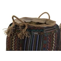 Korb DKD Home Decor Bunt Naturfaser Boho 41 x 41 x 40 cm 2 Stücke (2 Stück)
