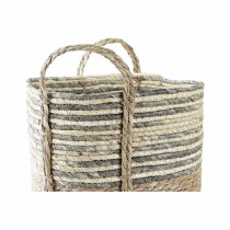 Panier DKD Home Decor Gris Fibre naturelle (2 Unités) (1 Unité)
