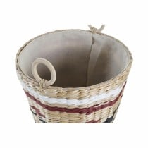 Basket set DKD Home Decor White Black Maroon Natural Natural Fibre (3 Pieces)