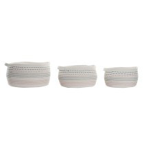 Korb-Set DKD Home Decor Weiß Schwarz Orange 52 x 43 x 25 cm 3 Stücke