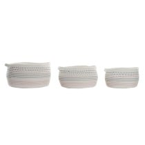 Set de basket DKD Home Decor Blanc Noir Orange 52 x 43 x 25 cm 3 Pièces