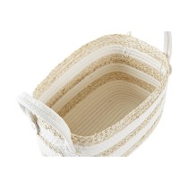 Basket DKD Home Decor White Beige Natural Fibre 33 x 16 x 19 cm