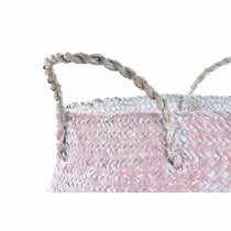 Korb DKD Home Decor Rosa Himmelsblau zweifarbig Naturfaser Mediterraner 25 x 25 x 25 cm