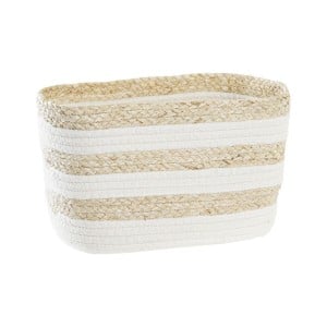 Panier DKD Home Decor Blanc Beige Fibre naturelle 28 x 20 x 18 cm