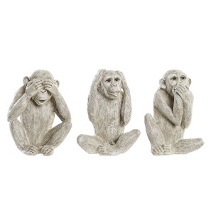 Deko-Figur DKD Home Decor Beige Weiß Harz (14,5 x 11 x 19 cm) (3 Stück)