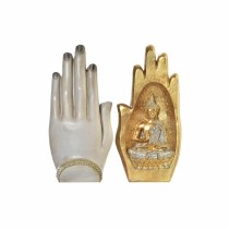 Figurine Décorative DKD Home Decor Gris Doré Buda Résine (10 x 7,2 x 20,9 cm) (2 Unités)
