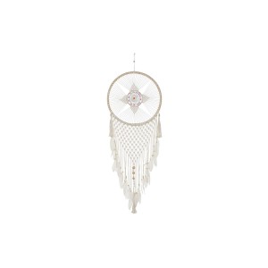Traumfänger DKD Home Decor Weiß Bunt natürlich Federn Boho 52 x 1 x 145 cm (1 Stück)