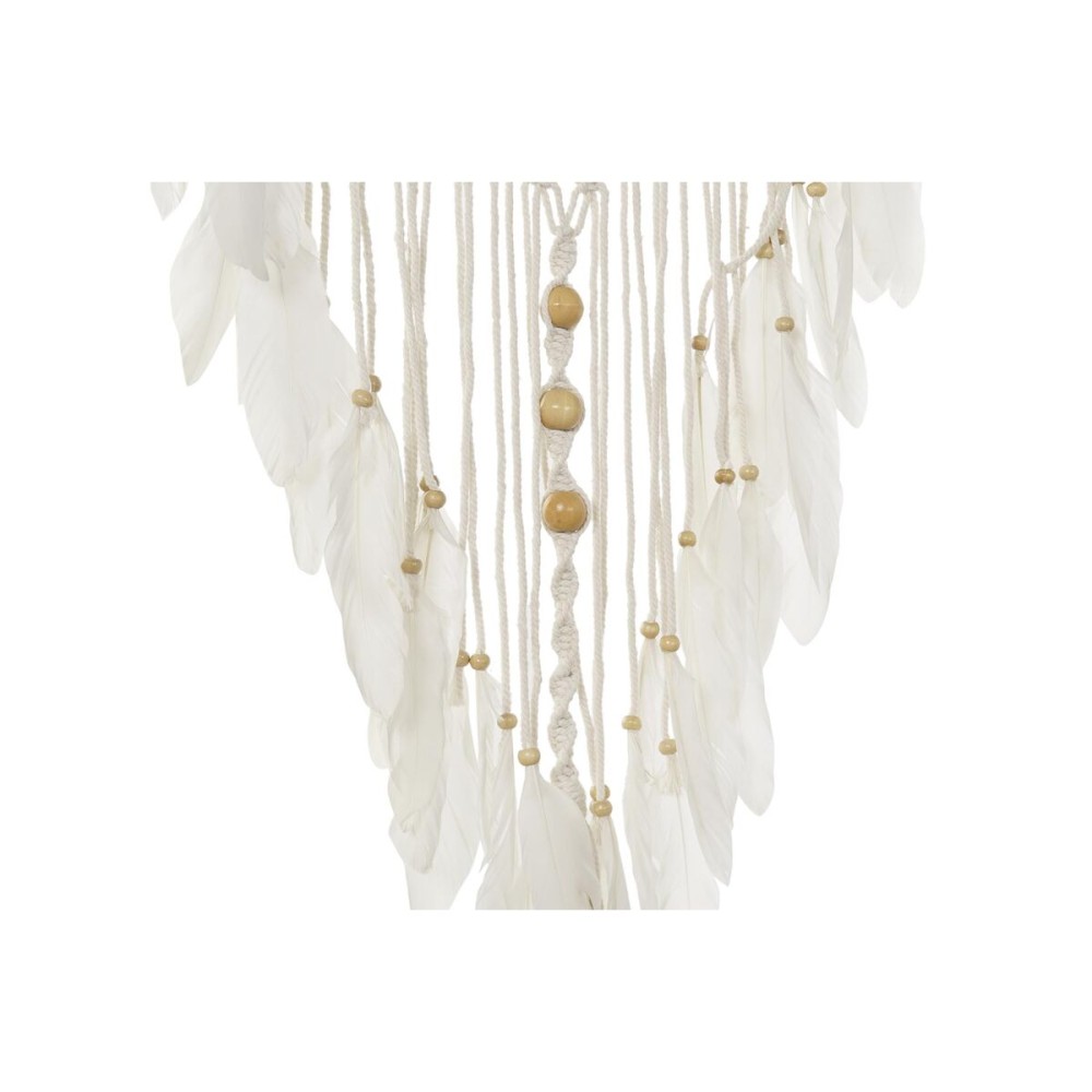 Attrape-rêves DKD Home Decor Blanc Multicouleur Naturel Plumes Boho 52 x 1 x 145 cm (1 Unité)