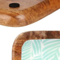 Tischdekoration Gift Decor Weiß Braun grün Harz Mango-Holz 38 x 15 cm Pflanzenblatt