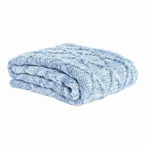 Bettdecken DKD Home Decor Blau Himmelsblau 150 x 125 x 1 cm (2 Stück)