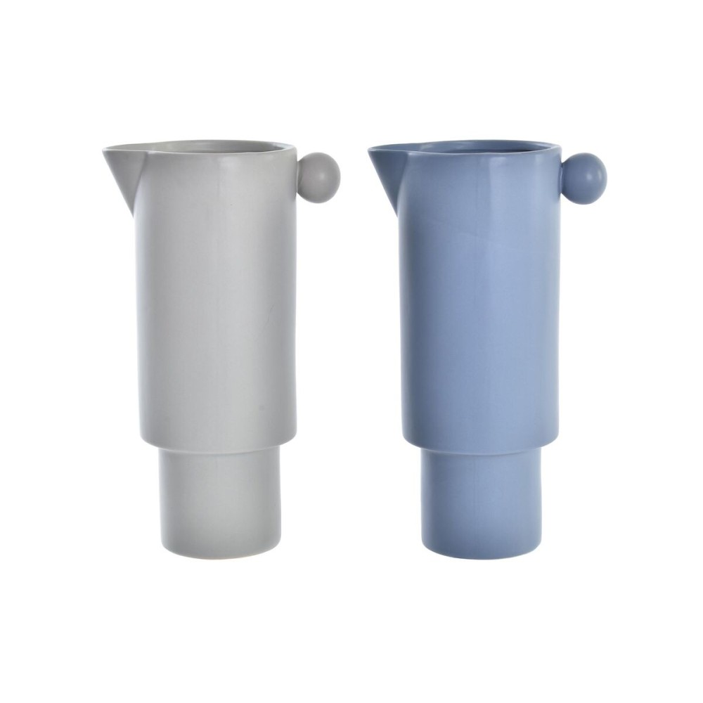 Vase DKD Home Decor Porzellan Grau Blau (16 x 11 x 30 cm) (2 Stück)