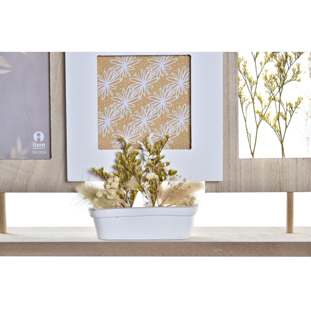 Fotorahmen DKD Home Decor Holz Blume natürlich (42 x 7 x 29 cm) (2 Stück)