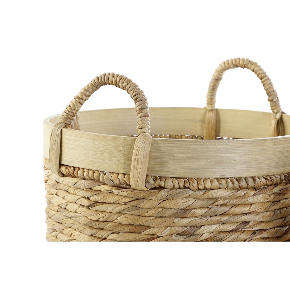 Set de basket DKD Home Decor Marron Naturel Bambou Joncs Tropical 35 x 35 x 30,5 cm 35 x 35 x 31 cm 3 Pièces