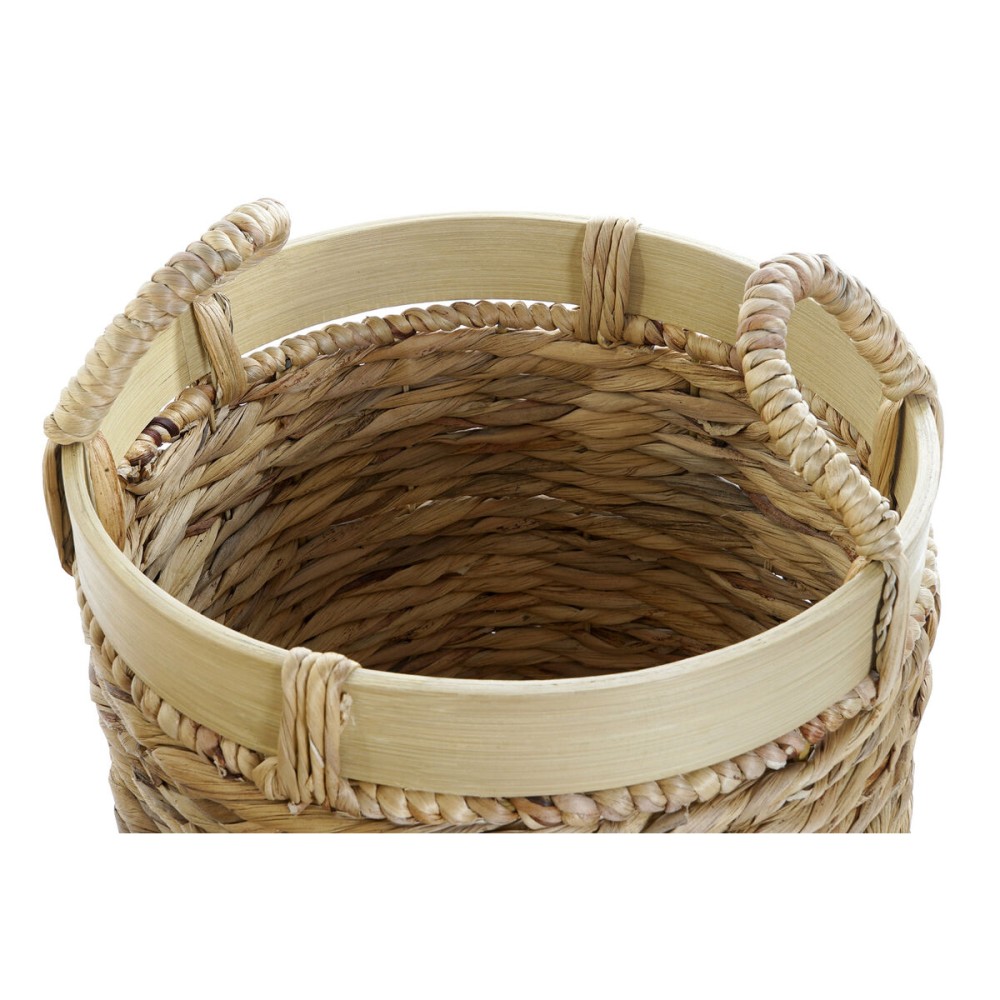 Set de basket DKD Home Decor Marron Naturel Bambou Joncs Tropical 35 x 35 x 30,5 cm 35 x 35 x 31 cm 3 Pièces