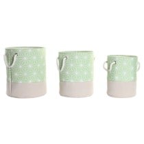Korb-Set DKD Home Decor grün Beige Geometrisch 30 x 30 x 35 cm 4 Kg 3 Stücke (3 Stück)