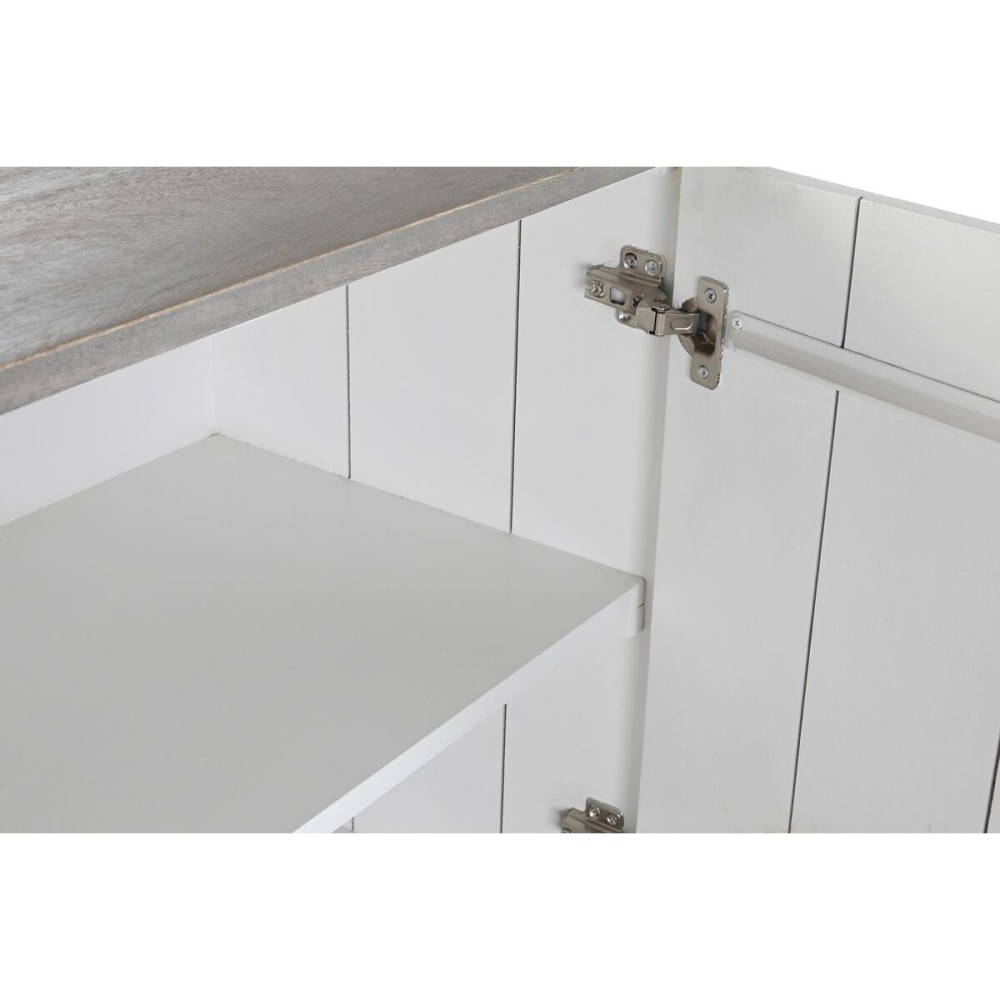Buffet DKD Home Decor Blanc Gris Doré Métal Bois de manguier 152 x 43 x 84 cm