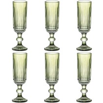 Set de Verres Home ESPRIT Vert Verre 6 x 6 x 18,4 cm (6 Unités)