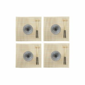 Sushi Set DKD Home Decor 14,5 x 14,5 x 31 cm Black Stoneware Oriental (16 Pieces)