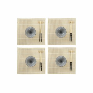 Sushi-Set DKD Home Decor 14,5 x 14,5 x 31 cm Schwarz Steingut Orientalisch (16 Stücke)
