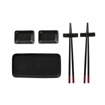 Sushi Set DKD Home Decor Black Bamboo Stoneware (31,3 x 19,3 x 2,7 cm)
