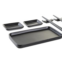 Sushi Set DKD Home Decor Black Bamboo Stoneware (31,3 x 19,3 x 2,7 cm)