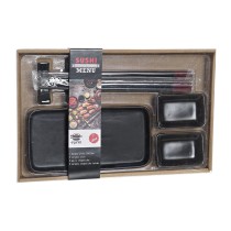 Set de sushi DKD Home Decor Noir Bambou Grès (31,3 x 19,3 x 2,7 cm)