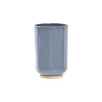 Badezimmer Set DKD Home Decor natürlich Grau Orange Koralle Aluminium Bambus PS Moderne (9 x 7 x 16 cm) (2 Stück) (7 x 7 x 16 cm