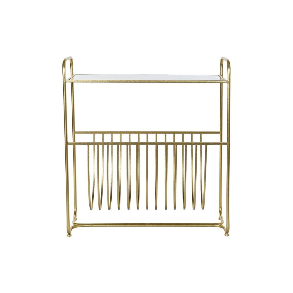 Magazine rack DKD Home Decor Mirror Golden Metal (76 x 35 x 83 cm)