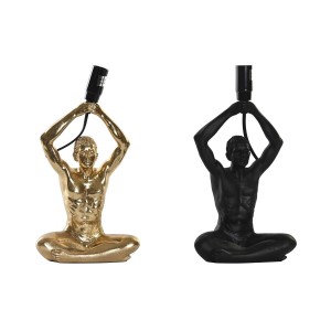 Tischlampe DKD Home Decor Schwarz Gold Harz 220 V 25 W (16 x 10,5 x 25 cm) (2 Stück)