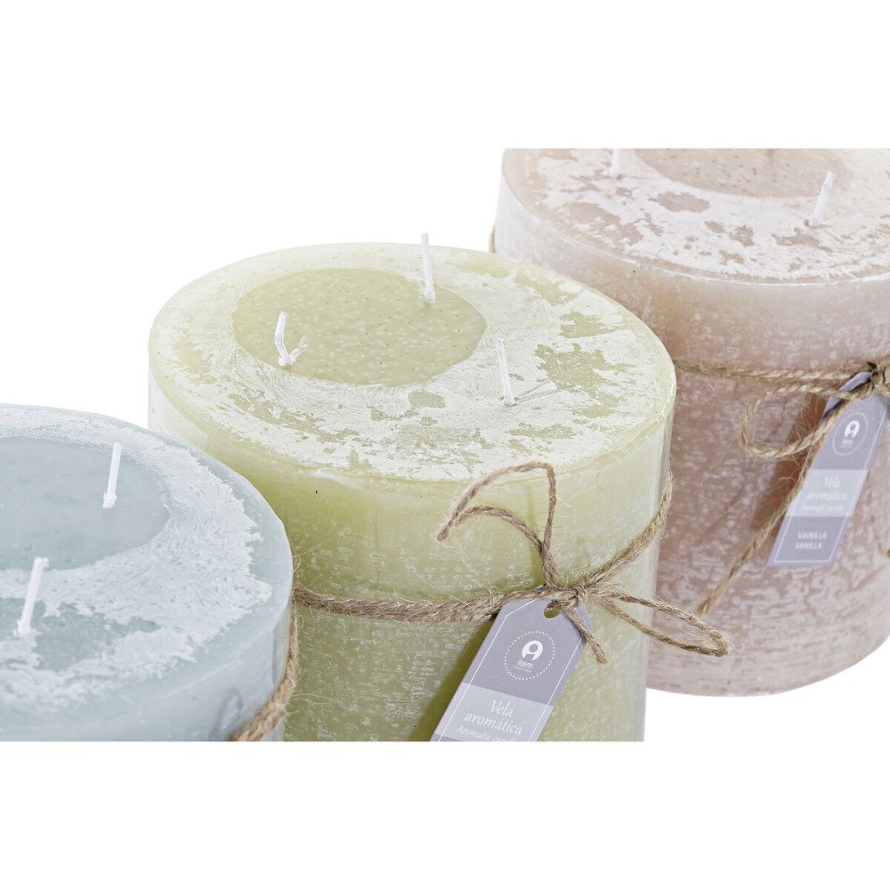 Kerze DKD Home Decor Vanille Wachs Grundlegend (12 x 12 x 12 cm) (3 Stück)