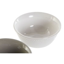 Bol DKD Home Decor Blanc Gris Porcelaine Vintage 12,5 x 12,5 x 6,5 cm 2 Pièces