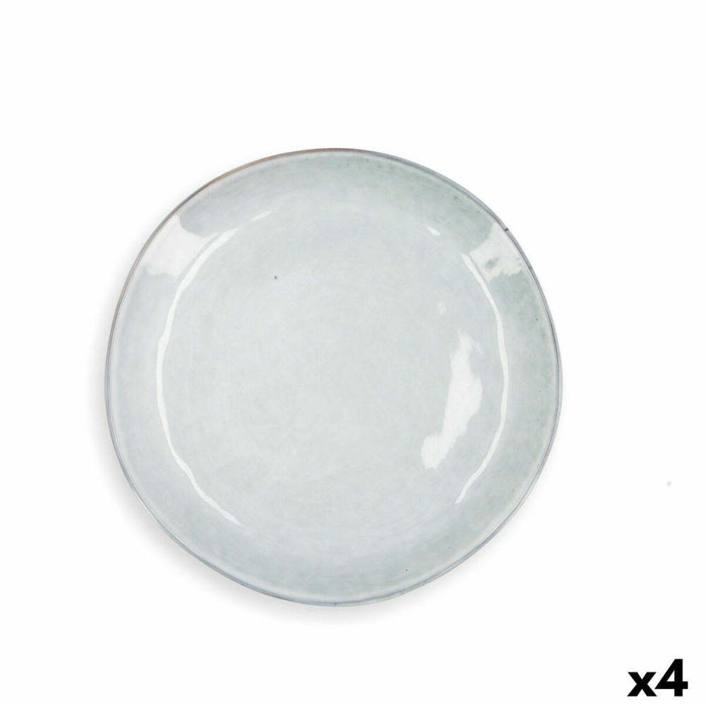 Assiette plate Quid Boreal Bleu Céramique 27 cm (4 Unités)