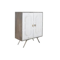 Anrichte DKD Home Decor Weiß Grau Gold Messing Mango-Holz 93 x 41 x 114 cm