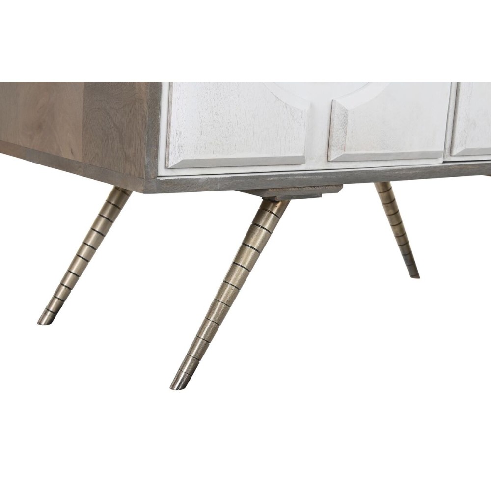 Buffet DKD Home Decor Blanc Gris Doré Laiton Bois de manguier 93 x 41 x 114 cm