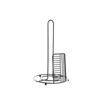 Kitchen Paper holder DKD Home Decor Black Metal (18,5 x 18,5 x 31,5 cm)