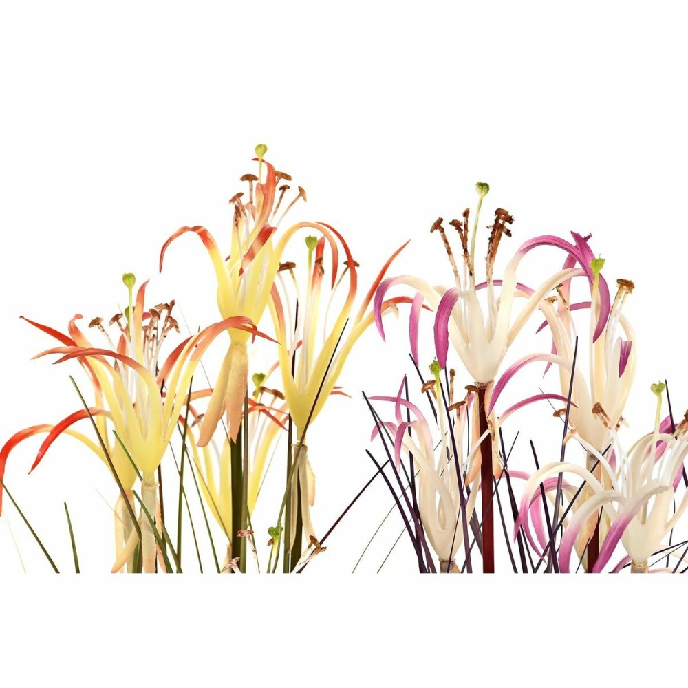 Decorative Plant DKD Home Decor Metal Orange Burgundy PVC Lilies (25 x 25 x 88 cm) (2 Units)